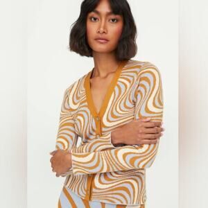 RHODE Cassie Cardigan Positive Vibrations Retro Size XS